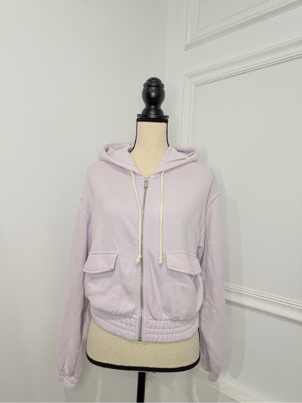 aerie Lilac Zip-Up Hoodie Bomber Jacket